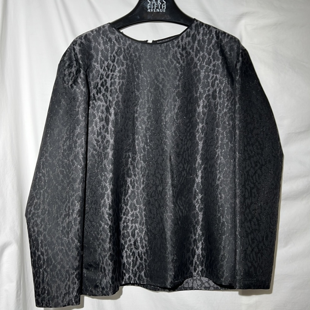 Italian Designer Giambattista Valli Black and grey leopard blouse
